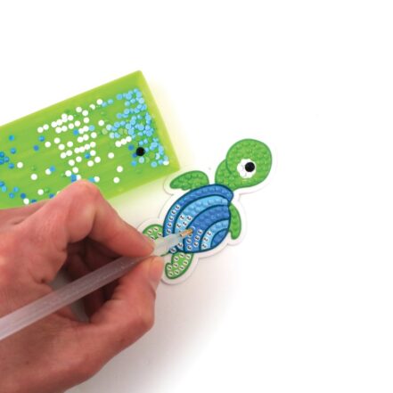 Kit diamond painting tortue, sticker brillant à créer