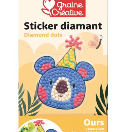 Kit stickers diamant ours, une activité créative scintillante