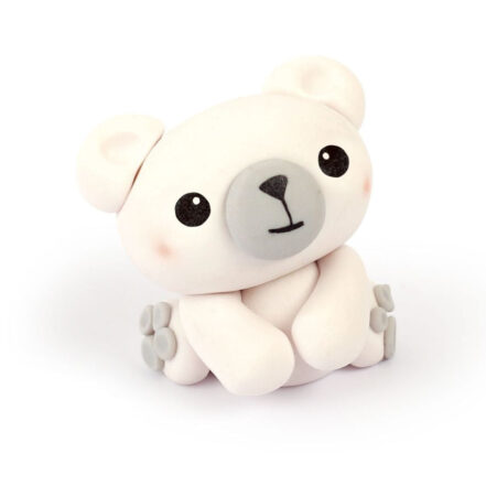 Mini kit Fimo ours blanc kawaii à modeler facilement