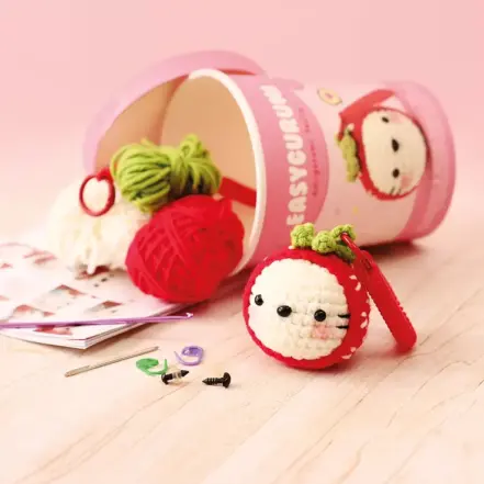 Kit amigurumi porte-clés fraise facile pour débuter
