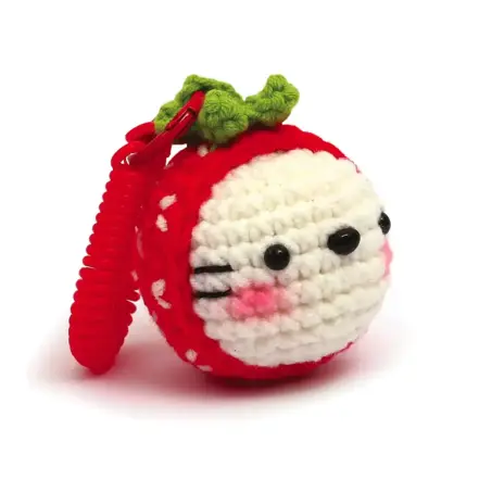 Kit amigurumi porte-clés fraise facile pour débuter
