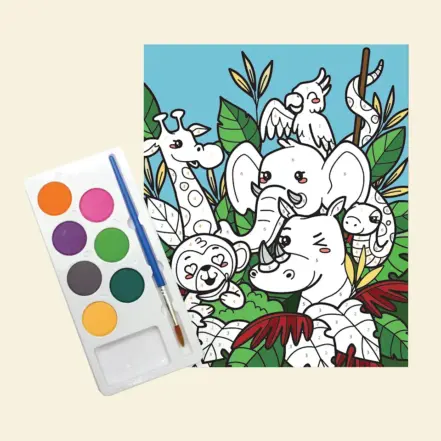 Kit peinture par numéros jungle facile et créatif