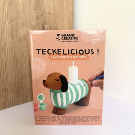 Kit céramique à peindre teckel, déco créative facile