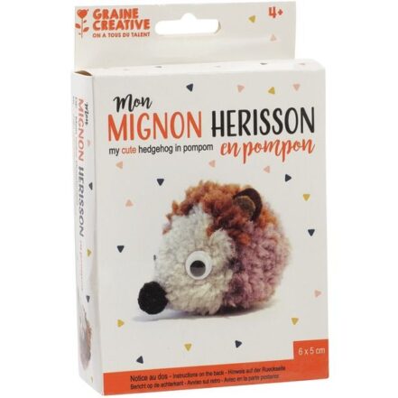 Kit pompon hérisson facile à créer en famille