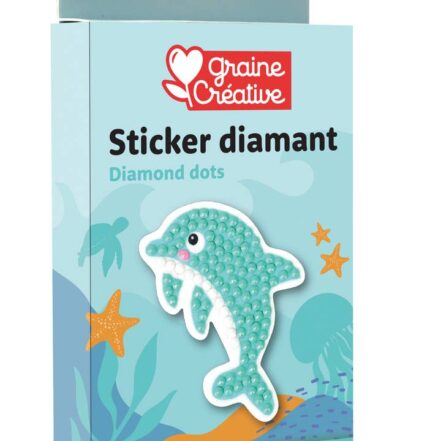 Kit diamond painting dauphin, sticker scintillant facile