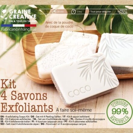 Kit DIY savons exfoliants coco, facile et sensoriel