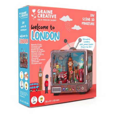 Maquette 3D bois TV Londres lumineuse à monter