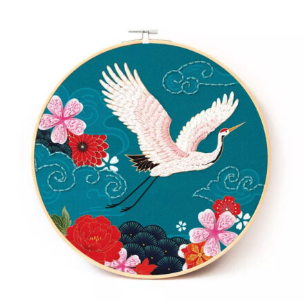 Kit punch needle kimono sur tambour en bois