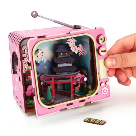 Maquette 3D bois TV Tokyo à monter avec LED