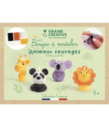 Kit bougies à modeler animaux sauvages, facile en famille