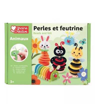 Kit DIY insectes en perles et feutrine, 5 personnages
