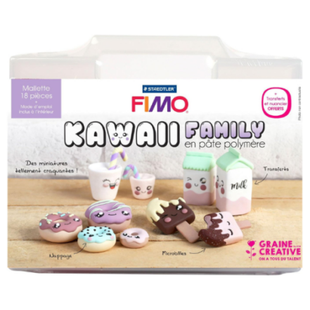Mallette Fimo Kawaii Family pour créer des gourmands miniatures