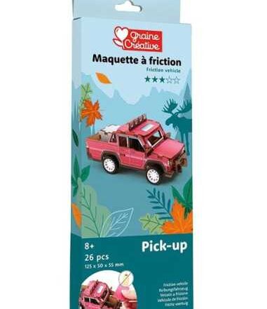 Maquette pick-up à friction en bois, facile à assembler