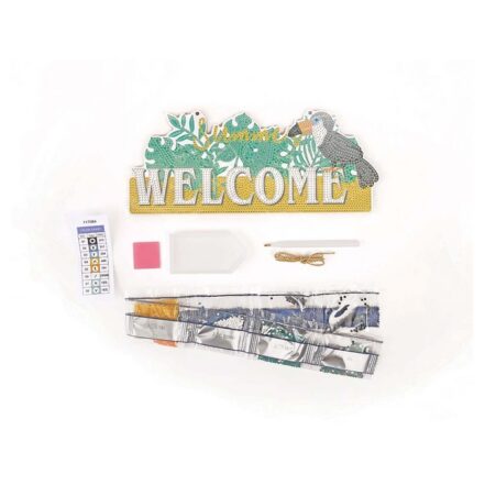 Kit diamond painting toucan pour déco de porte à strass
