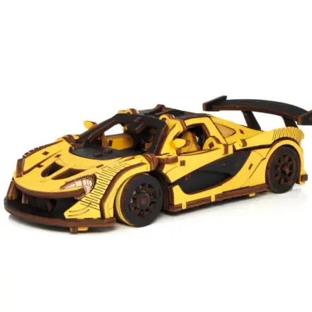 Maquette 3D voiture jaune en bois à construire Maquette 3D voiture jaune en bois à construire