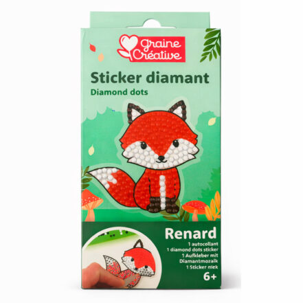 Kit diamant mosaïque sticker renard, créatif dès 6 ans