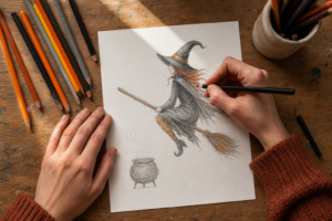 Dessiner une sorcière pour Halloween : méthode facile