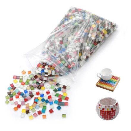 450 tesselles de mosaïque en verre carrées, 10 mm