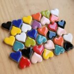 Carreaux de mosaïque en porcelaine cœur et étoile, 50 g