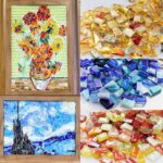 Carreaux de mosaïque en verre transparent multicolore, 100 g