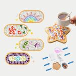 Kit mosaïque colorée pour dessous de verre en bambou