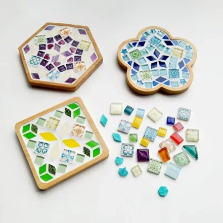 Kit mosaïque en verre coloré pour adulte, 49 pièces