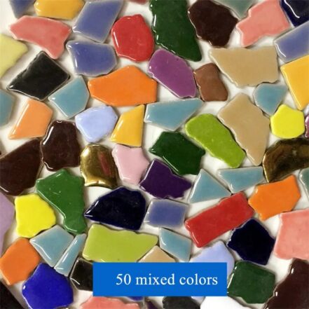 Morceaux de mosaïque céramique, 50 couleurs, 100 g