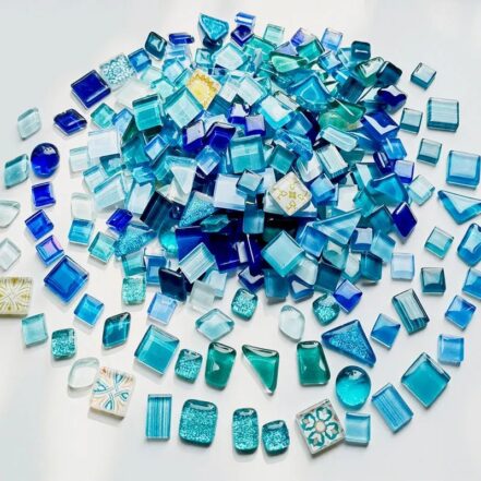 Pierres de mosaïque en verre pailleté, mélange 100 g