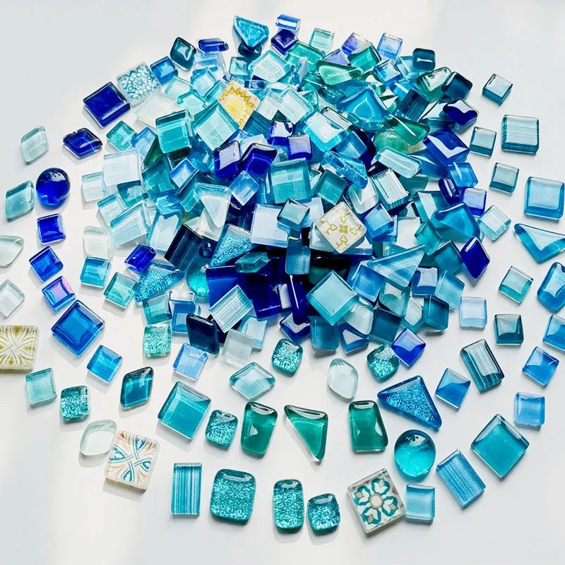 Pierres de mosaïque en verre pailleté, mélange 100 g Pierres de mosaïque en verre pailleté, mélange 100 g