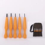 Set de 5 outils de gravure pour linoléum et bois